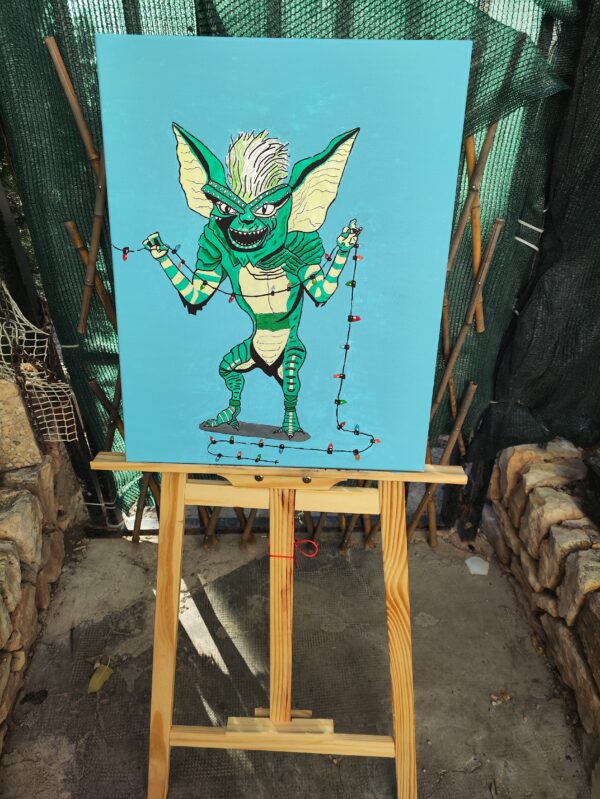 lienzo original pintado de gremlin